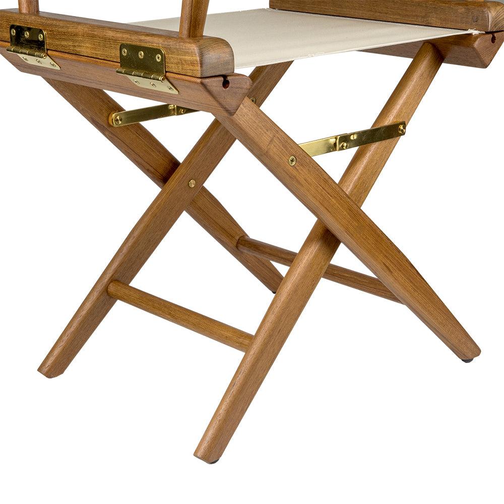 Whitecap Directors Chair w/Natural Seat Covers - Teak - OVERLANDERS Outfitter