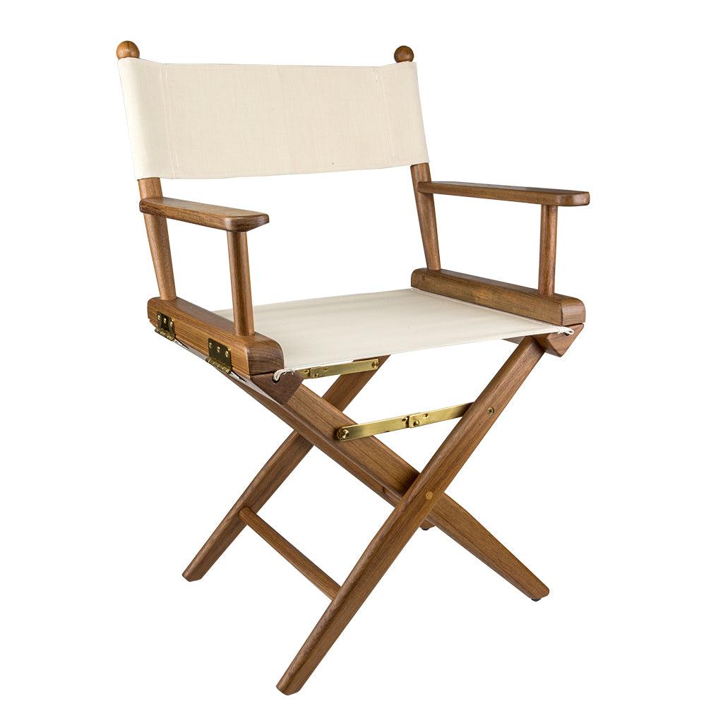 Whitecap Directors Chair w/Natural Seat Covers - Teak - OVERLANDERS Outfitter