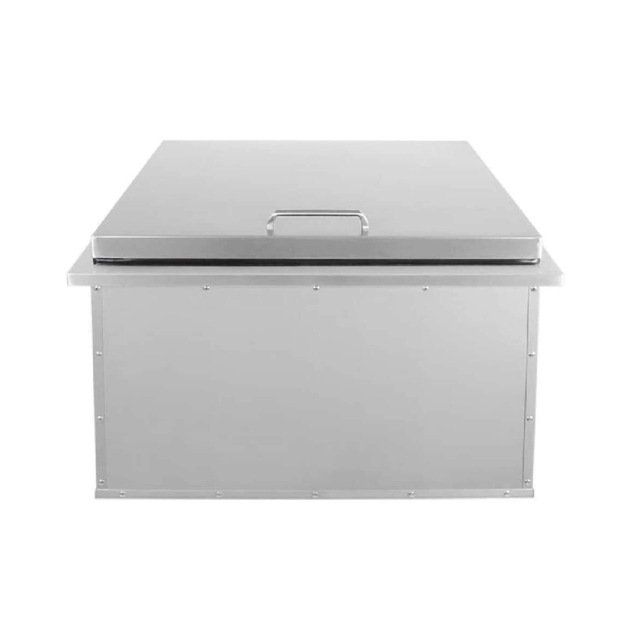 Wildfire Outdoor Living ice chest in front view, featuring sturdy design and ample storage for outdoor activities.