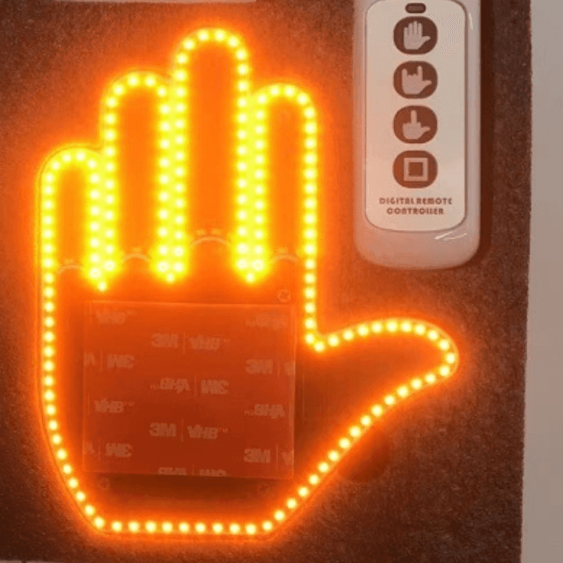 Wireless motorcycle windshield gesture light with remote control by Bean's Moto Booth, featuring touch-sensitive controls and sleek design.