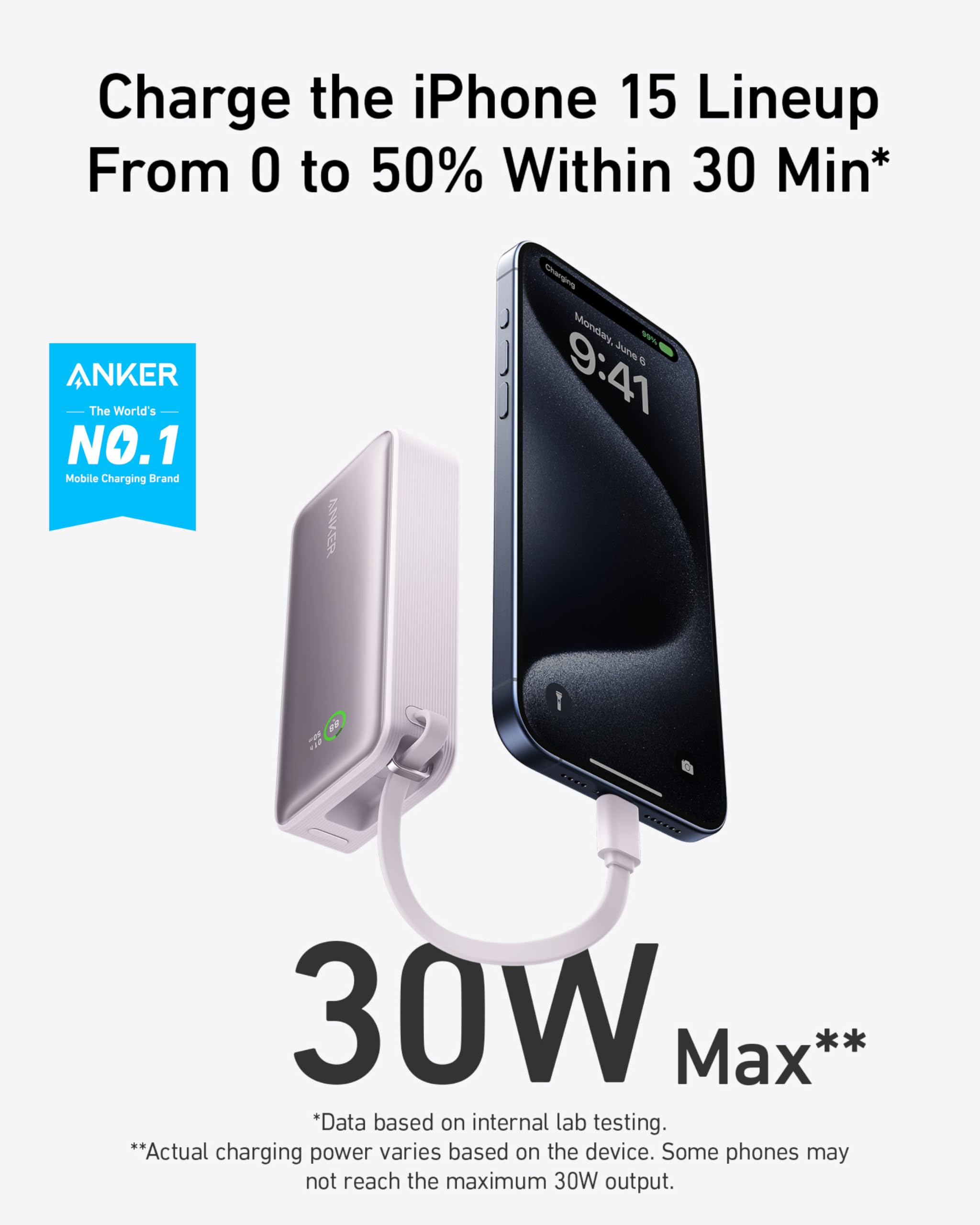 Anker Nano Power Bank (30W, Built-In USB-C Cable) - We The Collective