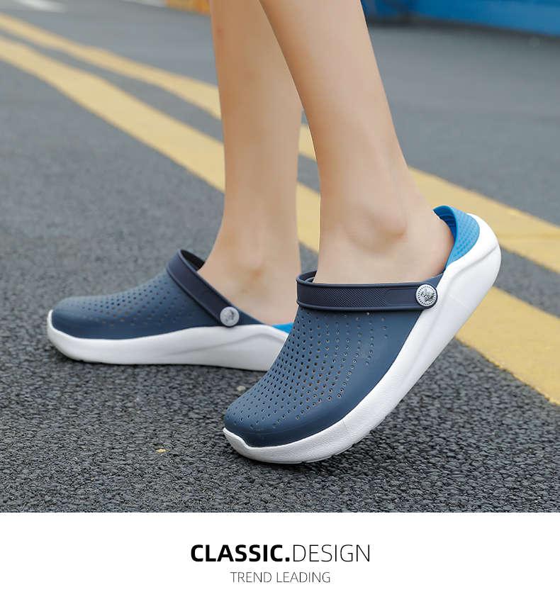 Women Stevvex slip-on summer flip-flops and beach sandals with casual garden clog design, comfortable water shoes for beach and gym.
