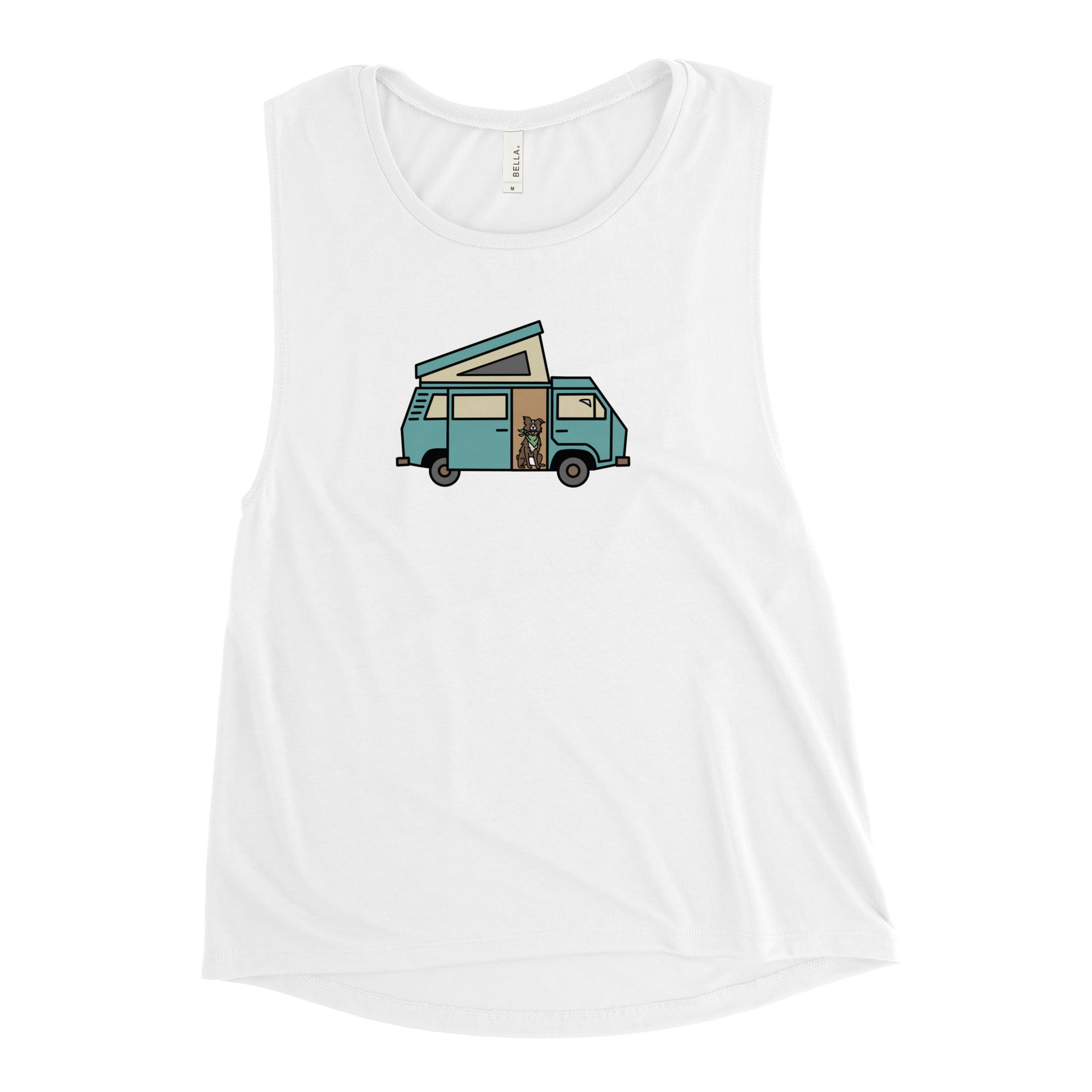 Dog in Van Women's Muscle Tank Top - OVERLANDERS Outfitter