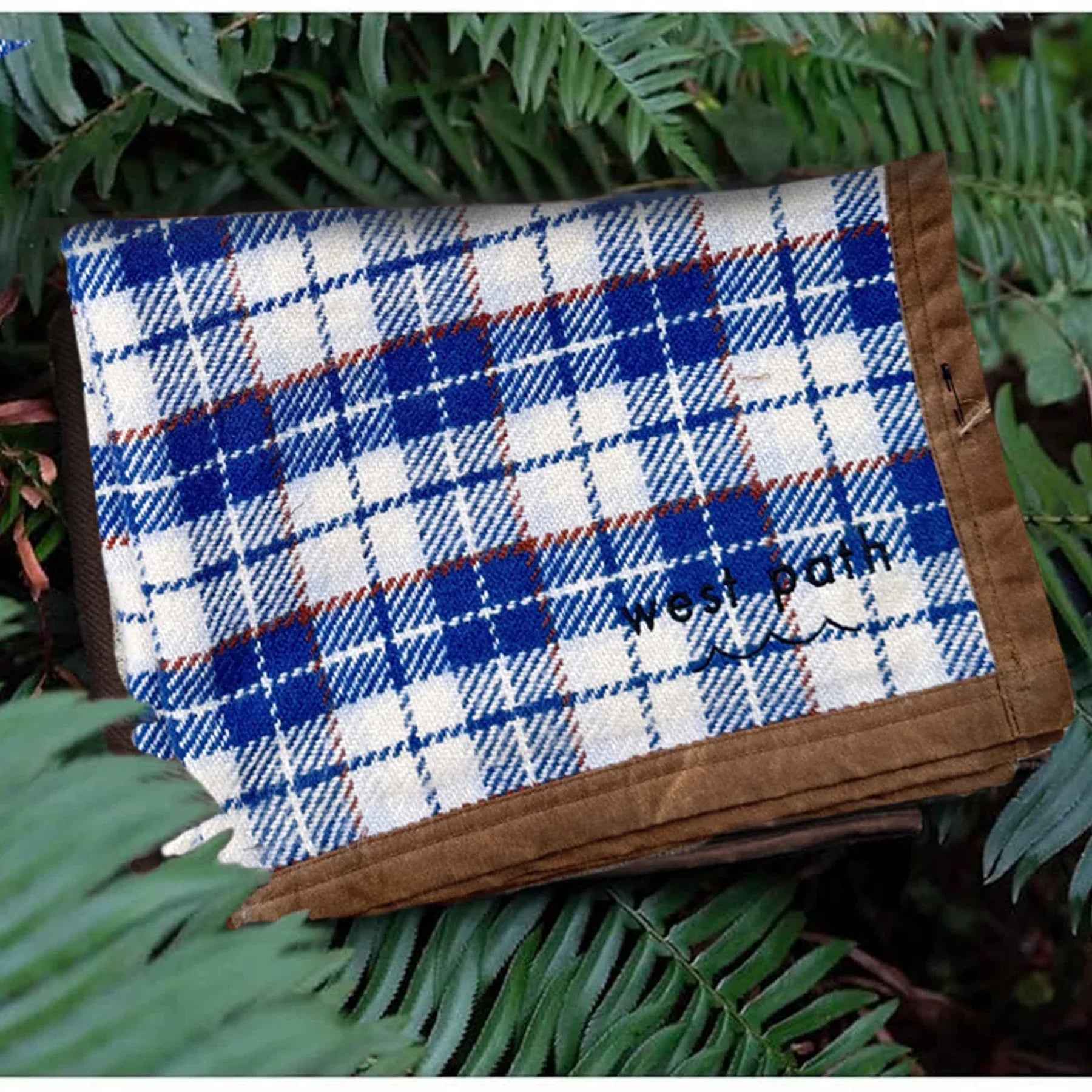 West Path waxed canvas camping blanket, outdoor bushcraft throw blanket with wool accents, perfect for camping and outdoor adventures