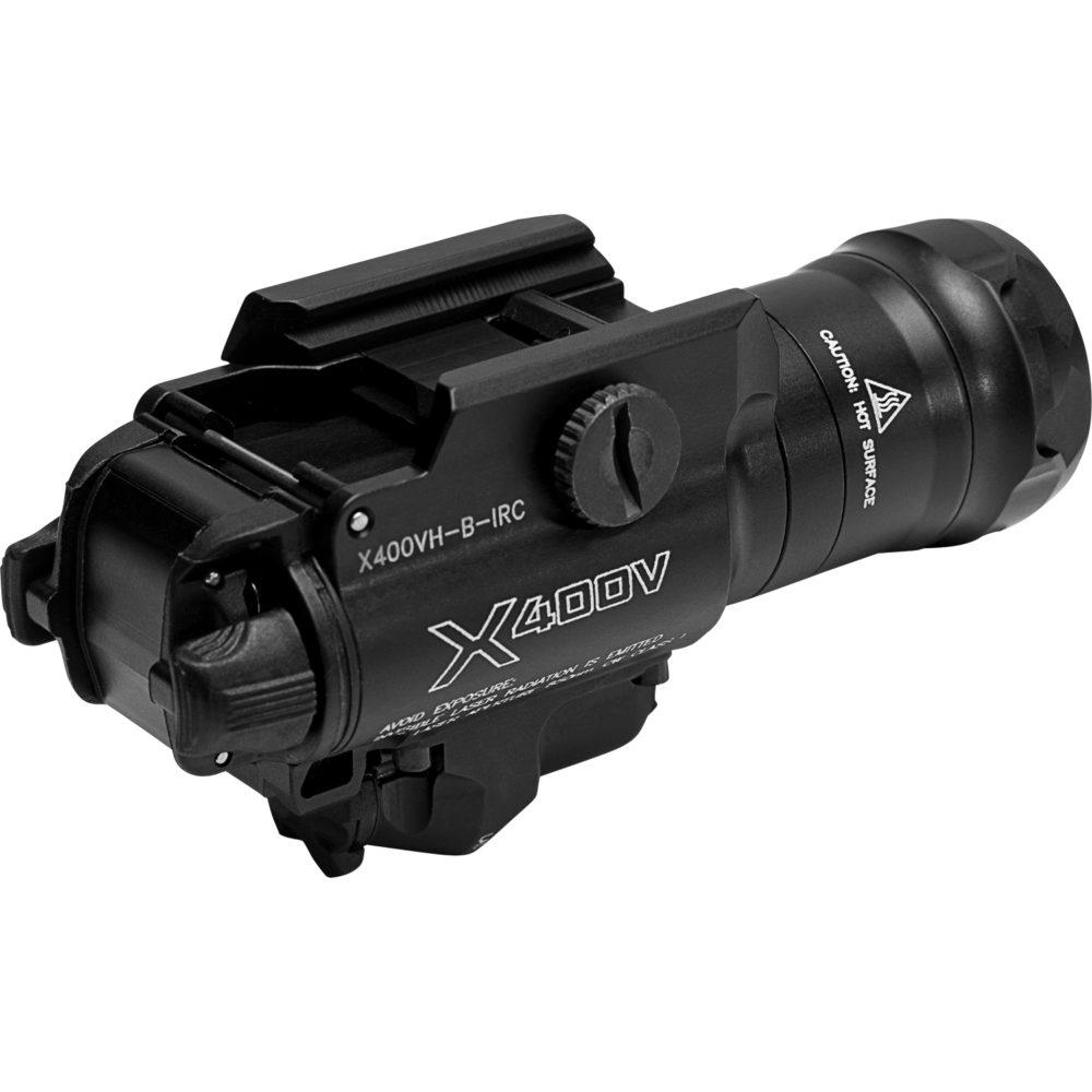 HCC Tactical X400VH Vampire illumination and marking weapon light on a dark background, showcasing its sleek design.
