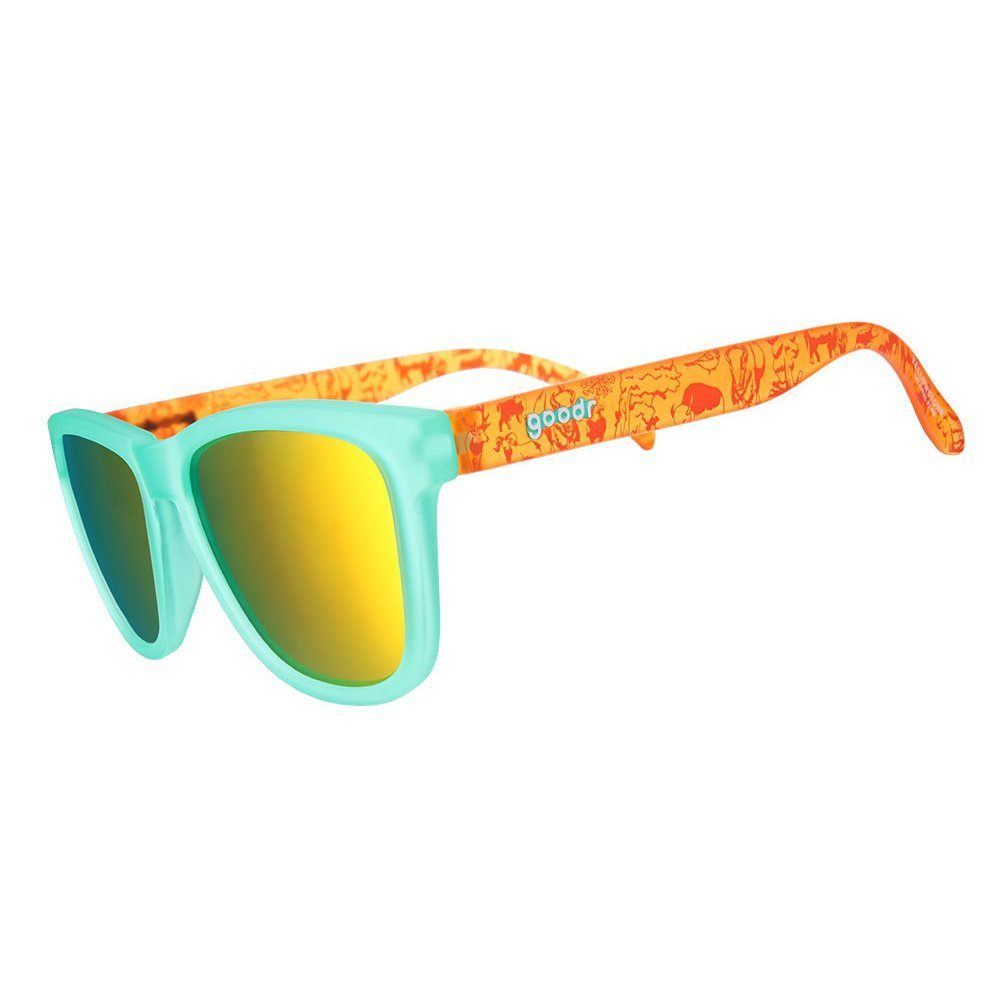 Yellowstone Limited National Park OG sunglasses by Rare Air Discs, featuring yellow frames and dark tinted lenses.