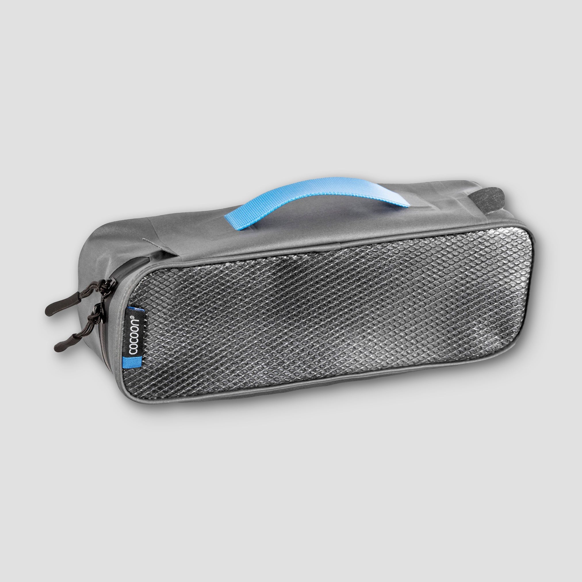 Cocoon laminated packing cube with wet/dry separation compartment for organized travel storage