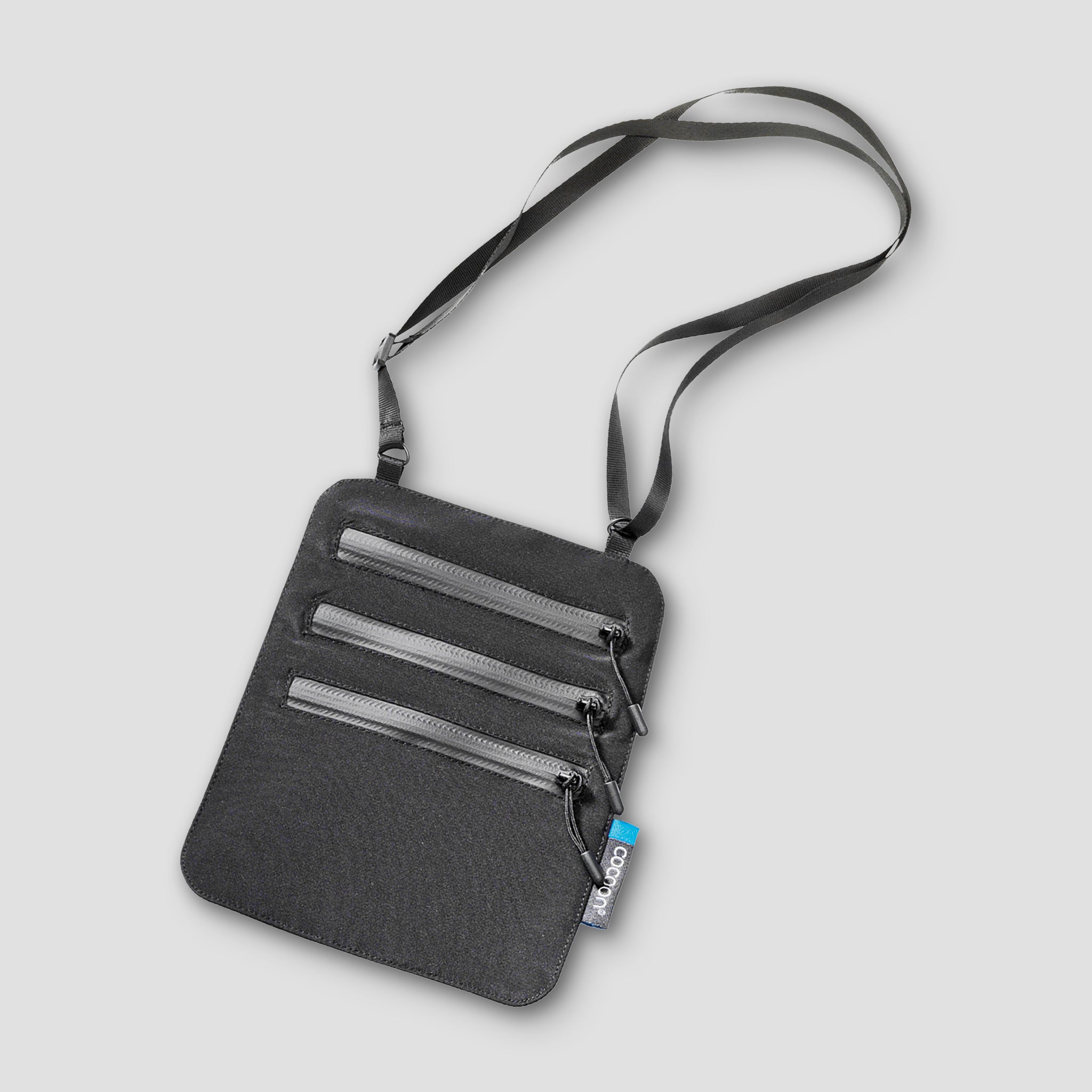COCOON Secret Neck Wallet Monsoon Silk RFID, lightweight neck wallet with secure RFID protection, in elegant silk fabric.