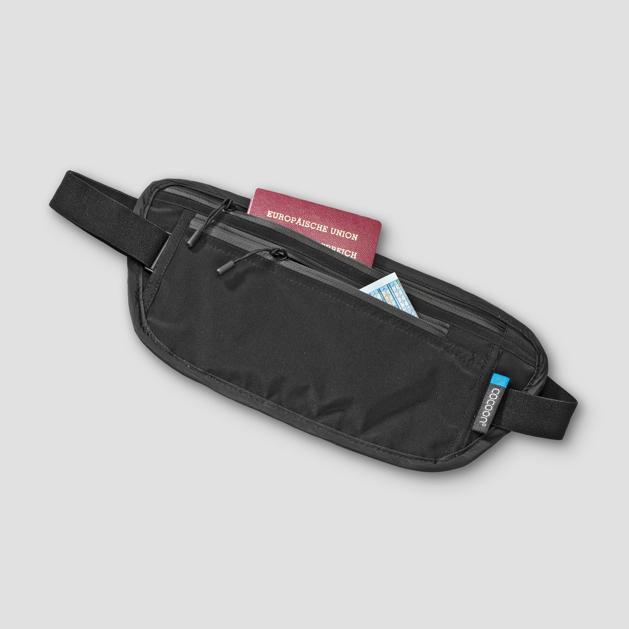 Cocoon Monsoon Silk waist wallet with secure zipper closure, designed for stylish storage of essentials.