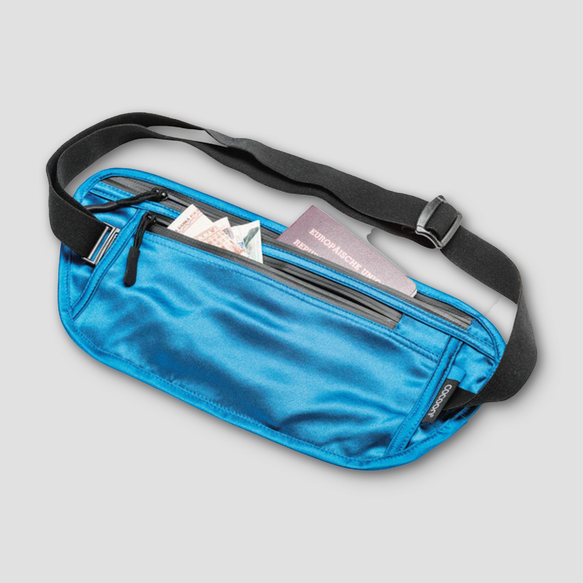 COCOON waist wallet made from Monsoon Silk™ with multiple compartments, designed for secure carry and stylish convenience.