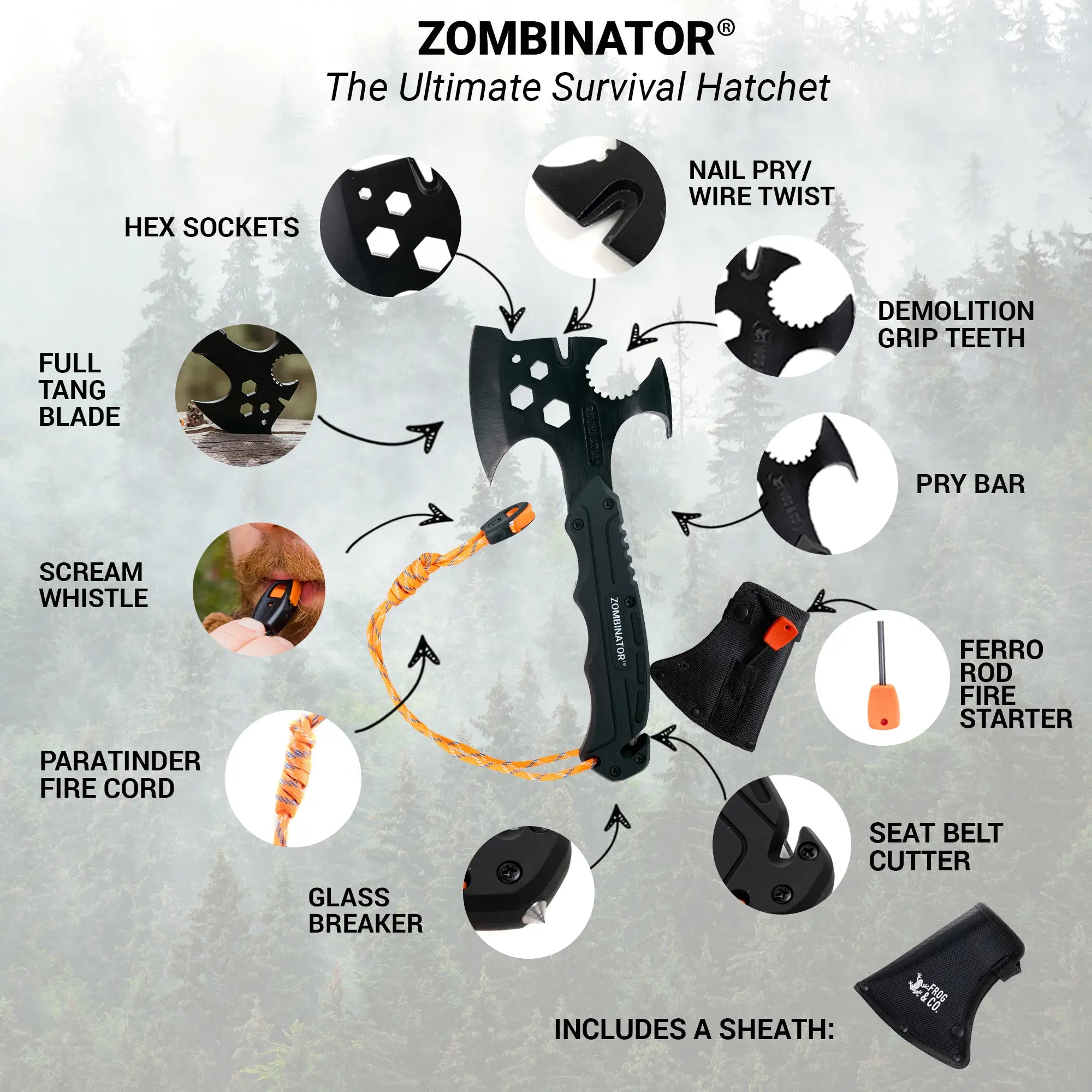 Zombinator Survival Hatchet - OVERLANDERS Outfitter